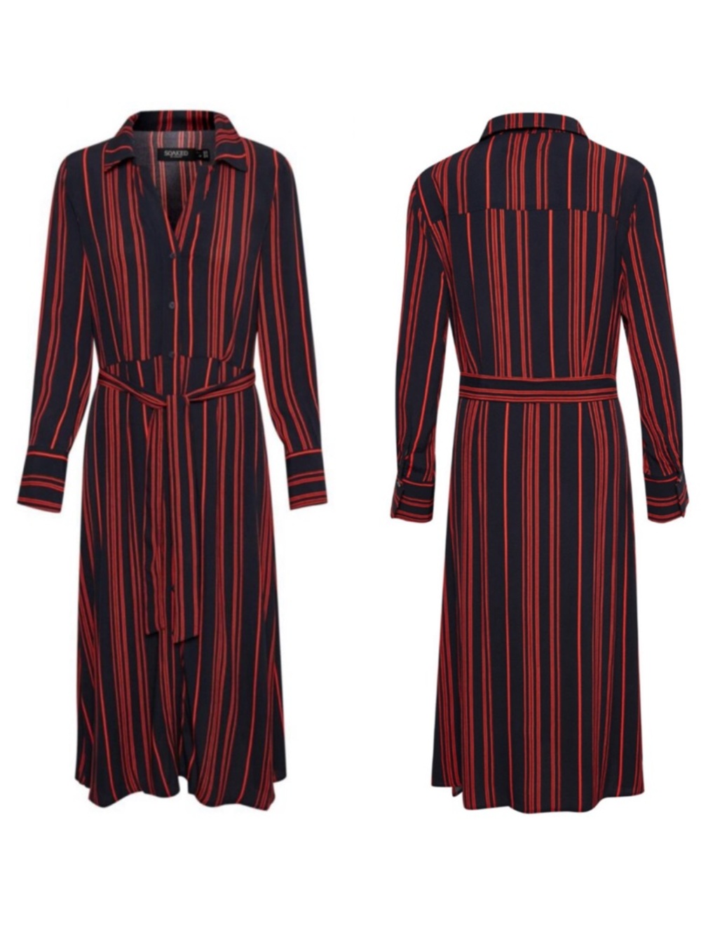 Soaked in Luxury Halima Striped Shirt Dress NWT